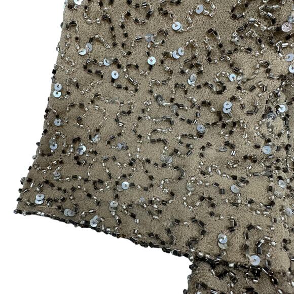 Chadwicks Sequin Beaded Wrap Top Womens SZ 4 Holiday Glam Party Evening Blouse - Picture 4 of 12